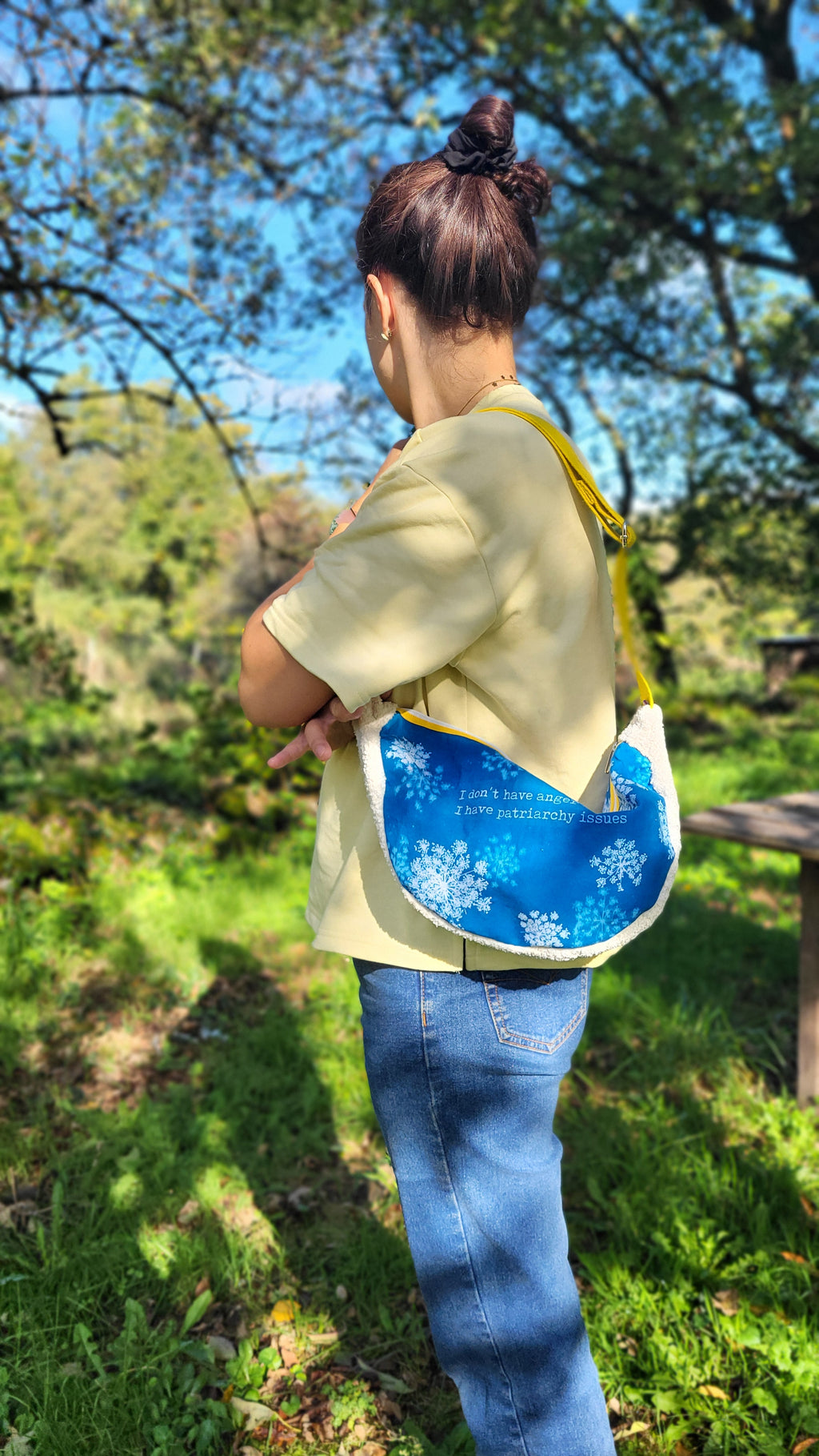 Sac demi-lune 🔥"Anger Issues"🔥 full cyanotype 💙