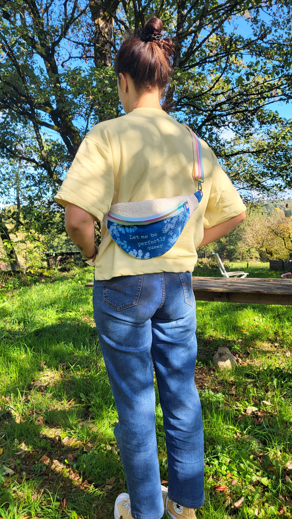 Sac banane 🌈 "Queer" 🌈 half cyanotype 💙