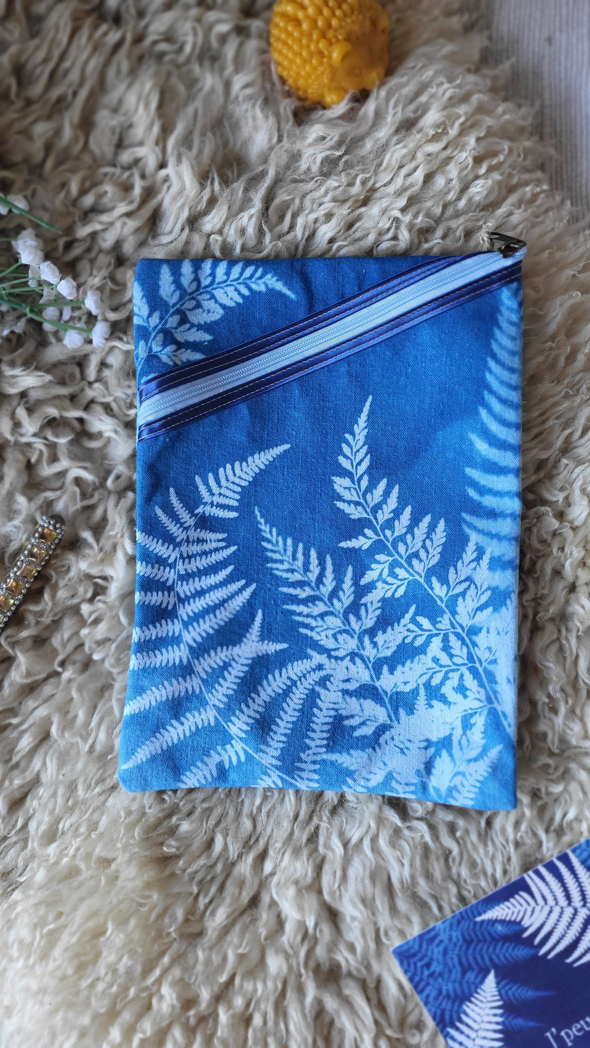 Pochette à livre cyanotypée 💙