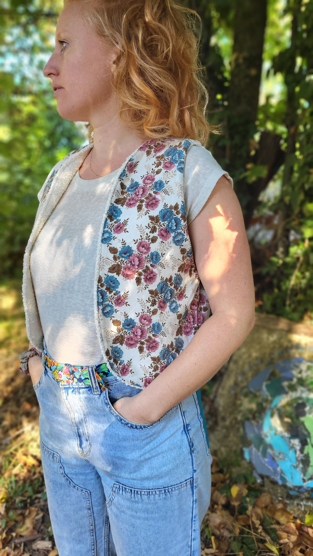 Gilet de bergère à fleurs 🌸