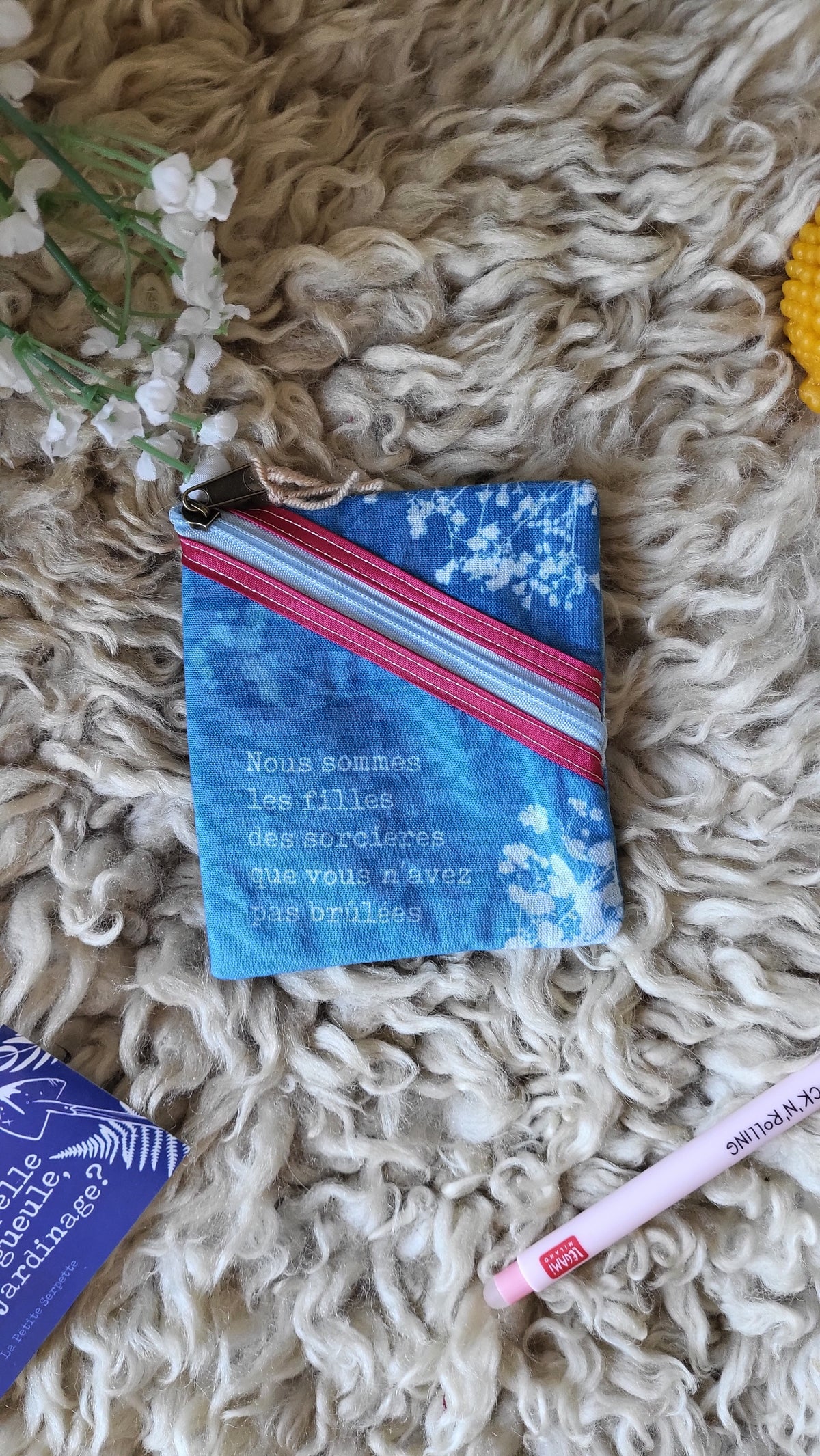Porte-sous 🧙‍♀️"Sorcières"🧹 cyanotypé 💙