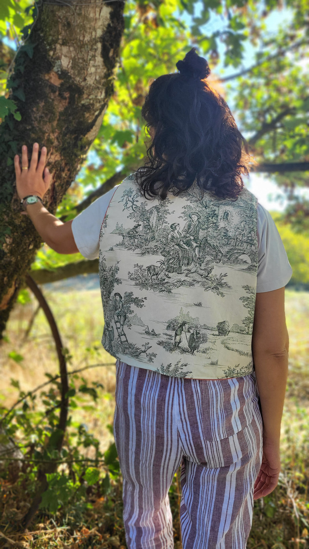 Gilet de bergère toile de jouy 💚