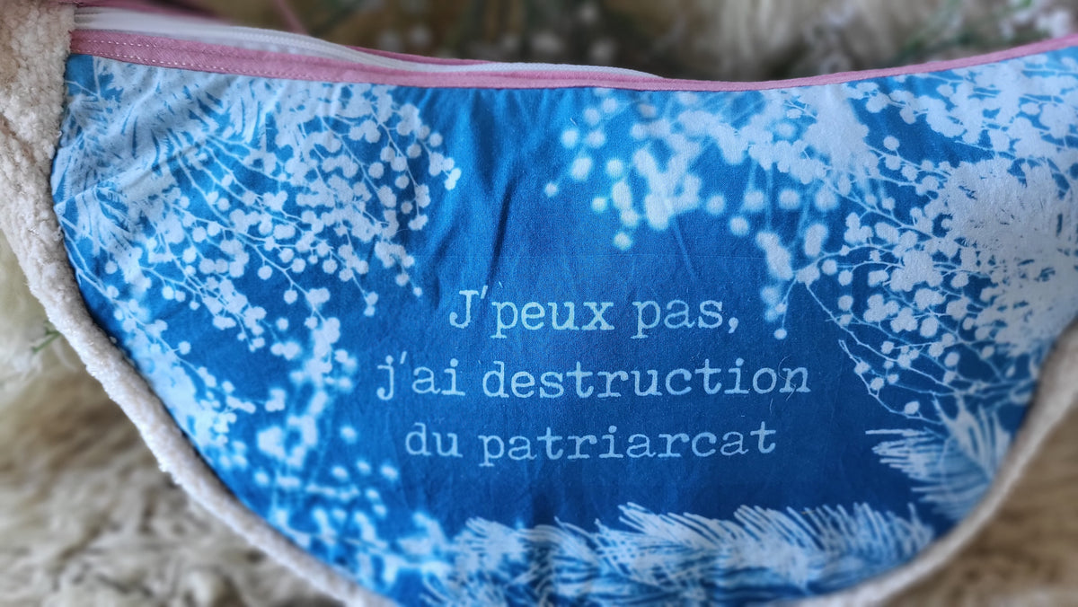 Sac demi-lune 🔥"Patriarcat"🔥 full cyanotype 💙