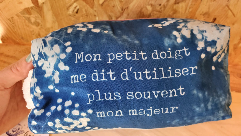 Trousse dodue ✌️"Petit doigt"🤘 cyanotypée 💙