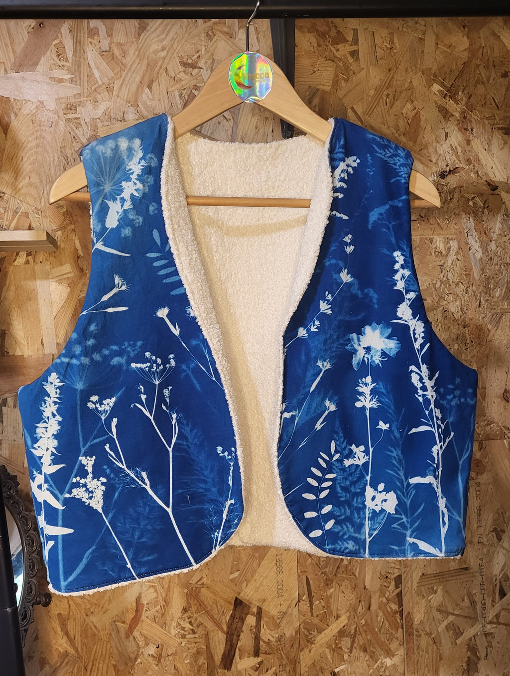 Gilet de bergère 🔥"Patriarcat"🔥 cyanotypé 💙