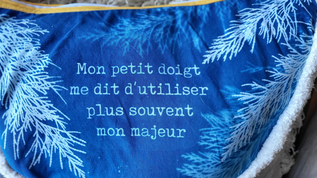 Sac demi-lune ✌️"Mon petit doigt"✌️ full cyanotype 💙