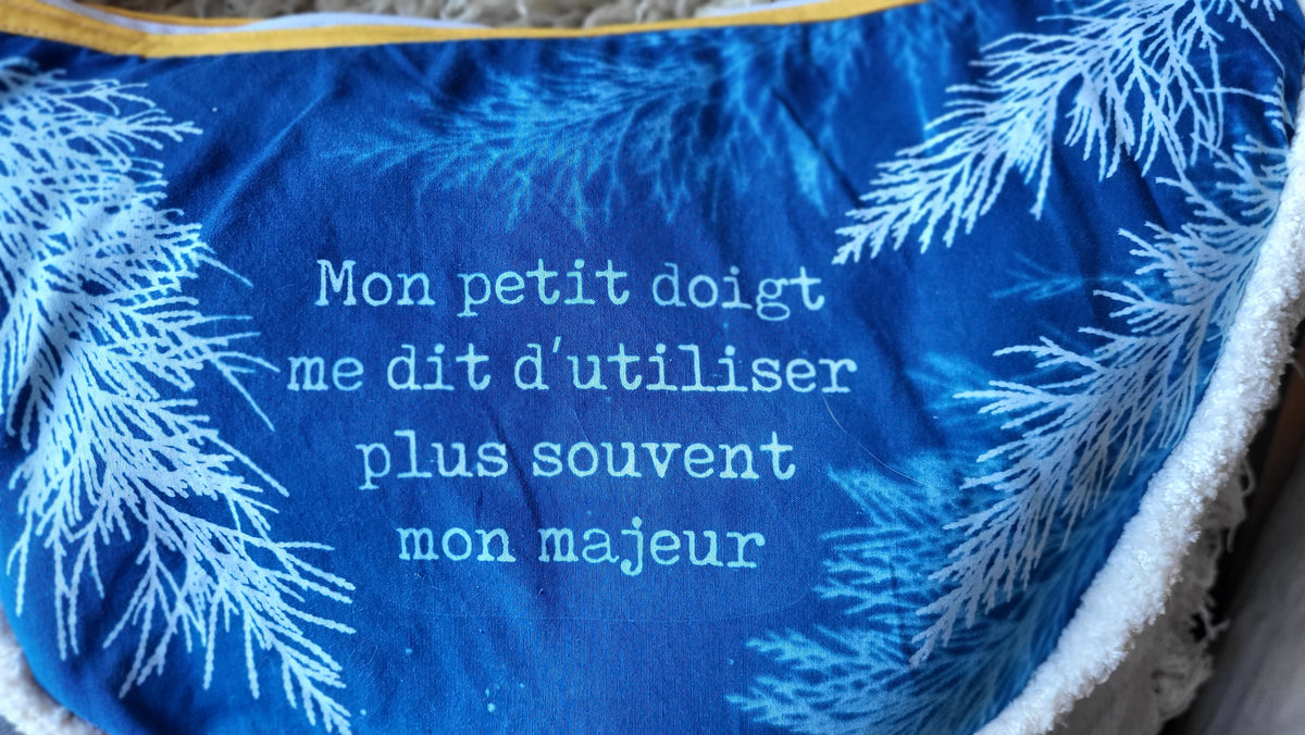 Sac demi-lune ✌️"Mon petit doigt"✌️ full cyanotype 💙