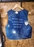 Gilet de bergère ✌️"Petit doigt"🤘 cyanotypé 💙