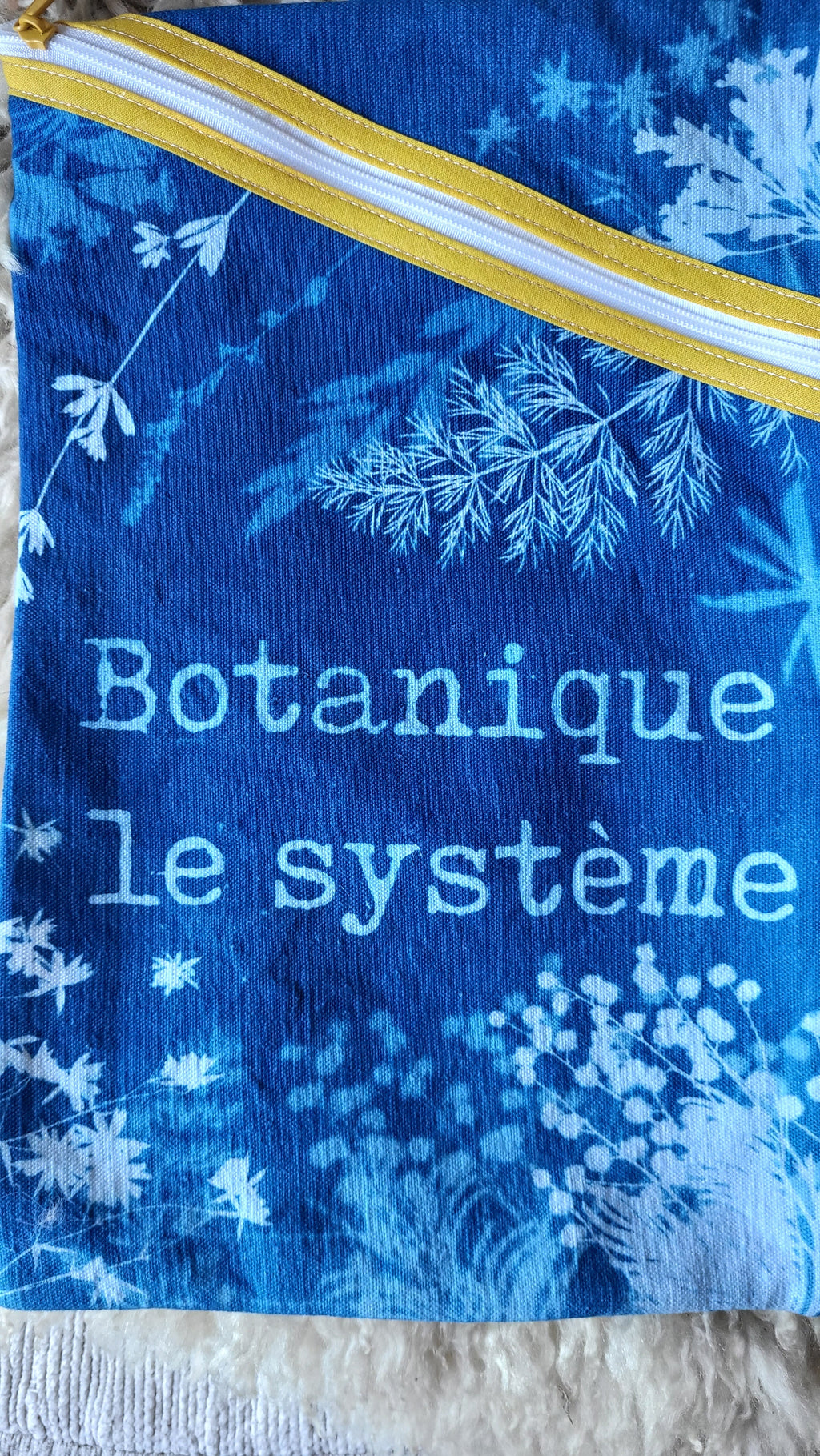 Pochette à livre 🌱"Botanique le système"🌱 cyanotypée 💙