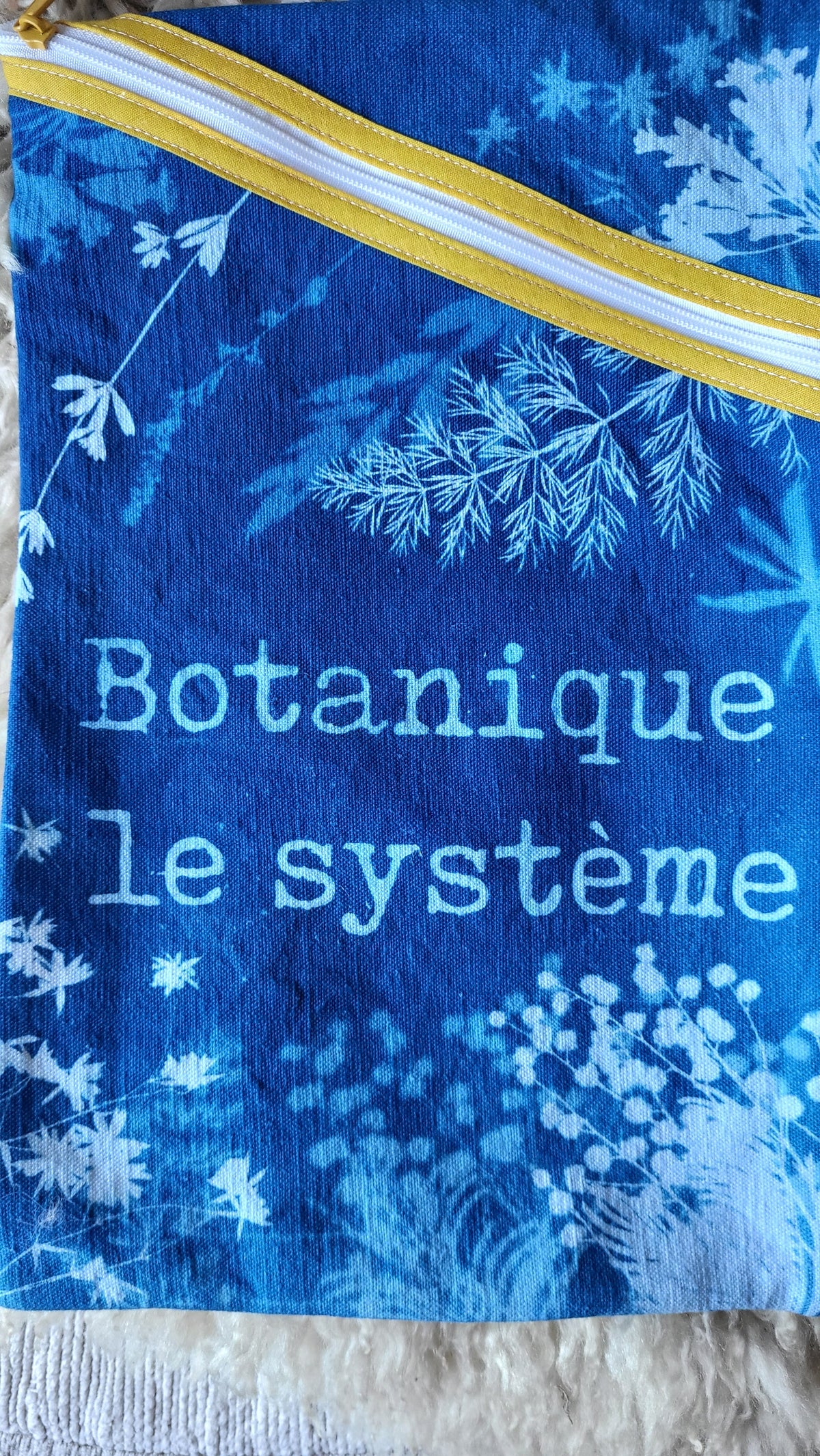 Pochette à livre 🌱"Botanique le système"🌱 cyanotypée 💙