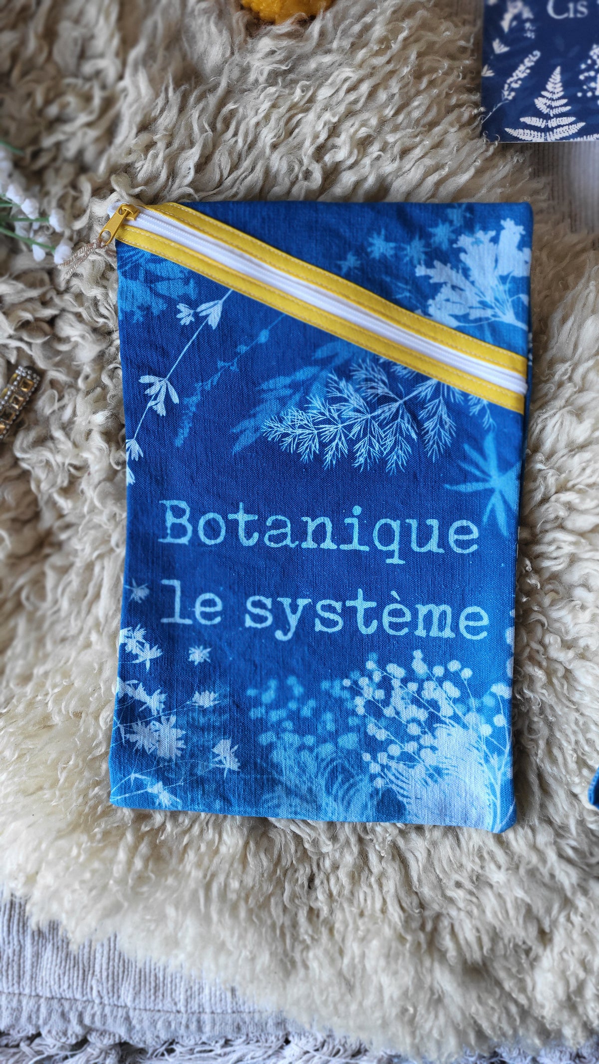 Pochette à livre 🌱"Botanique le système"🌱 cyanotypée 💙