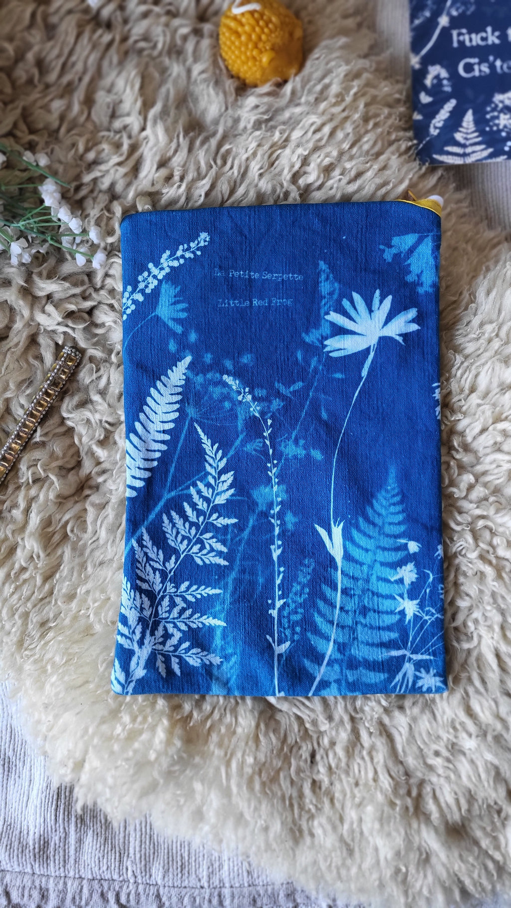 Pochette à livre 🌱"Botanique le système"🌱 cyanotypée 💙