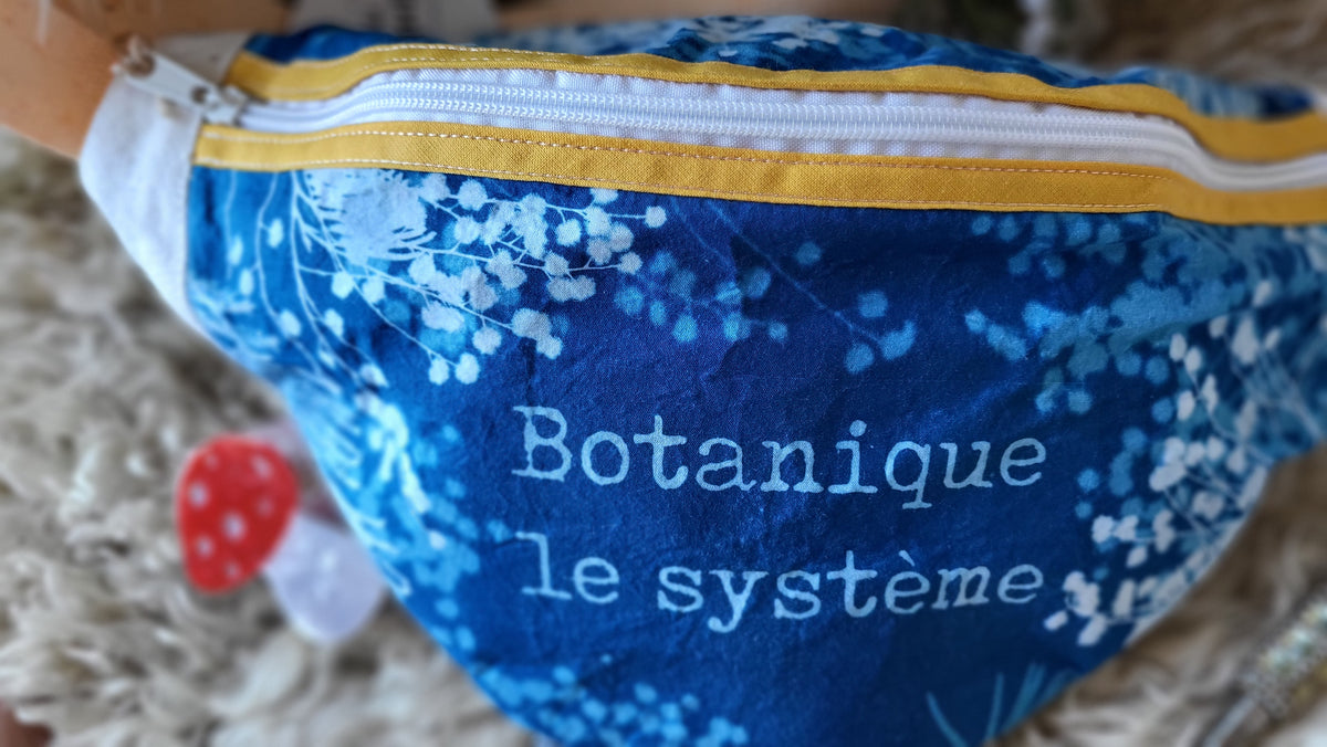 Sac banane 🌿"Botanique le système"🌿 full cyanotype 💙