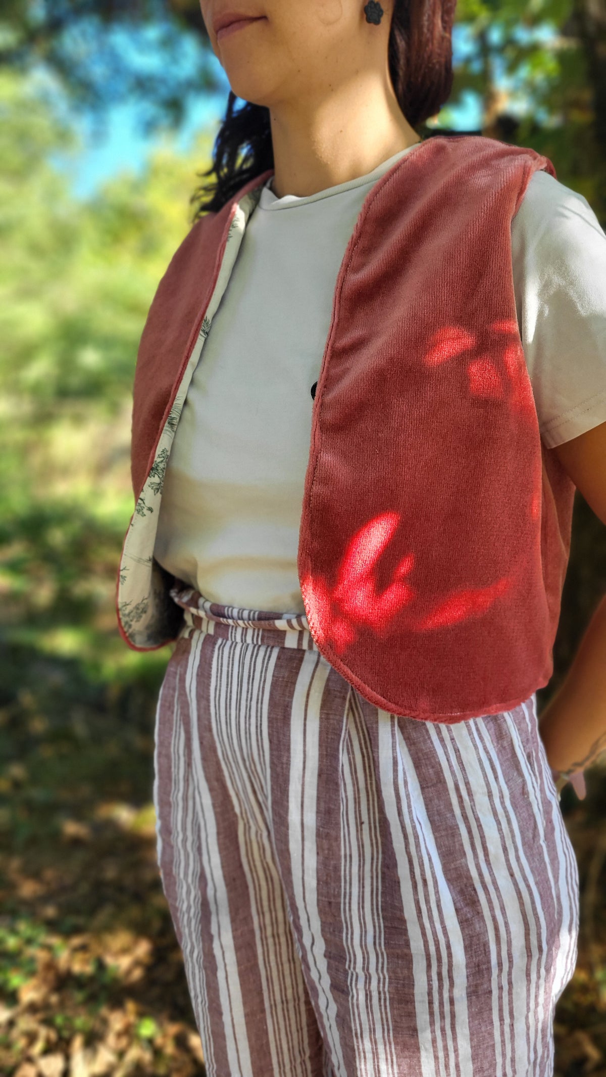 Gilet de bergère toile de jouy 💚