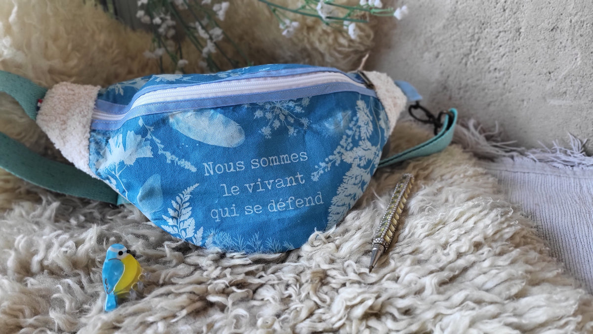 Sac banane 🍂"Vivant"🌱full cyanotype 💙