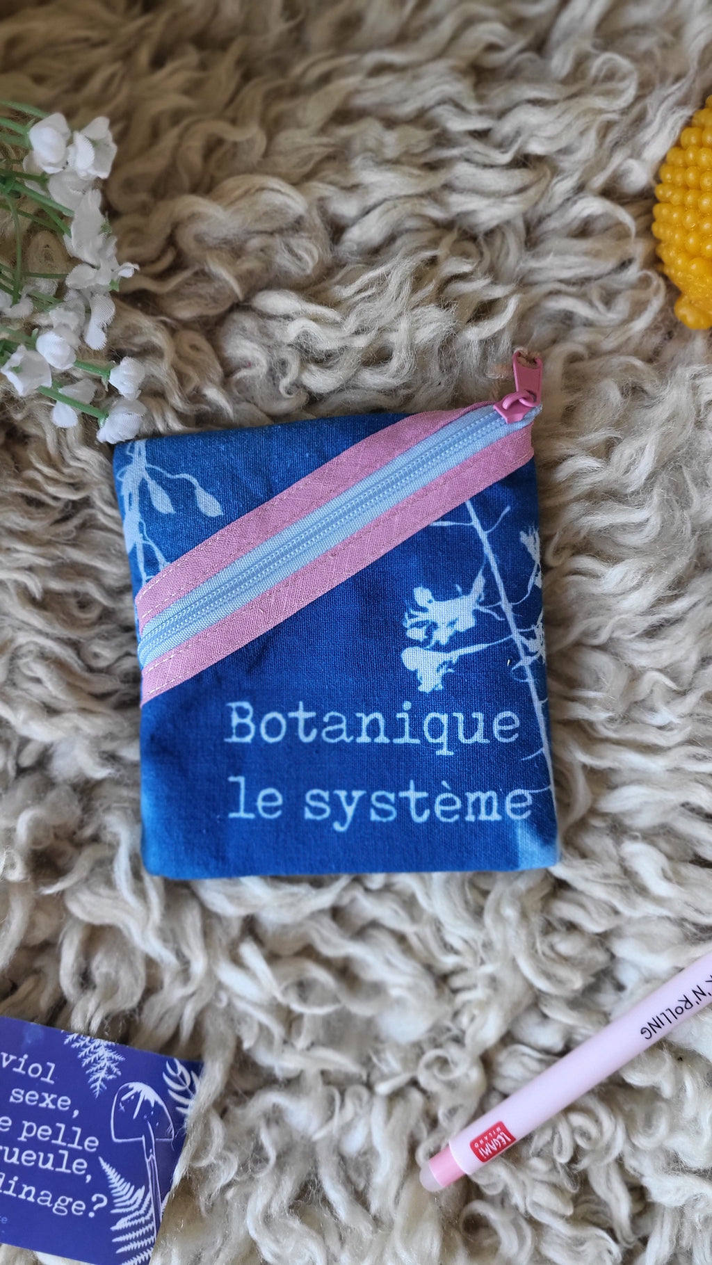 Porte-sous 🌱"Botanique le système"🌱 cyanotypé 💙
