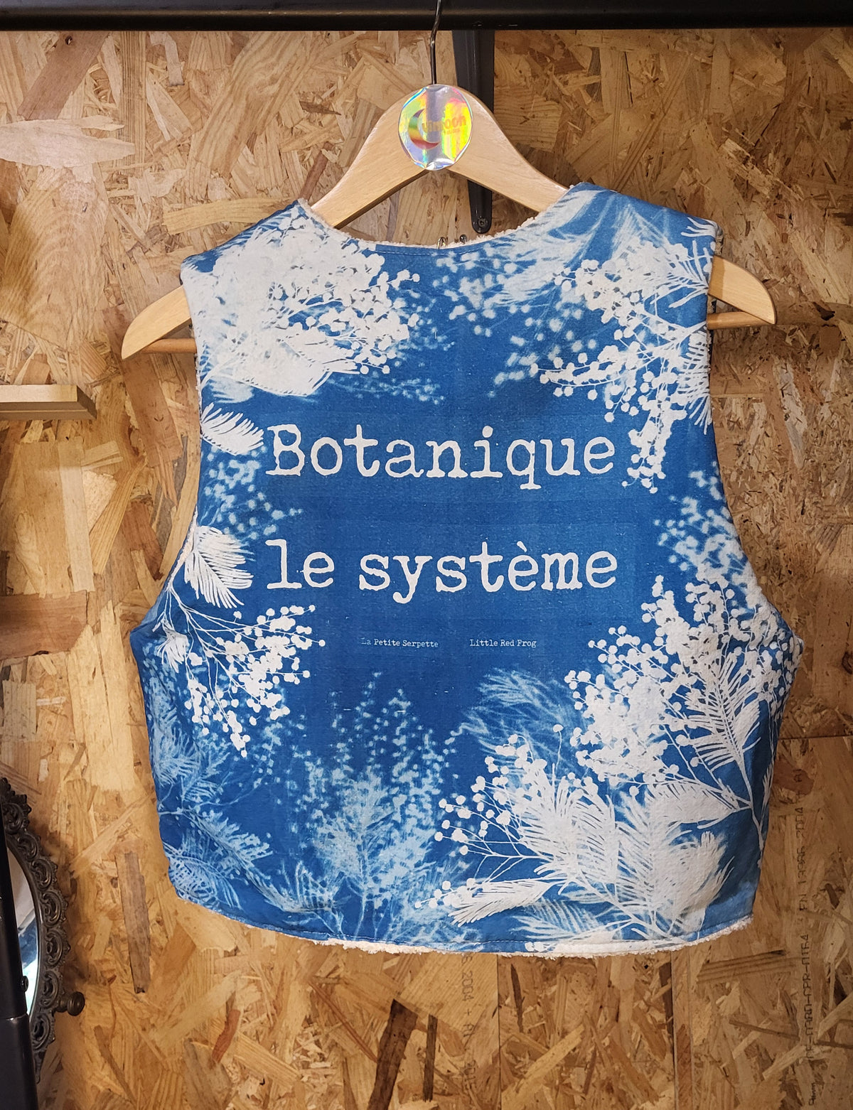 Gilet de bergère 🌿"Botanique le système"🌿 cyanotypé 💙