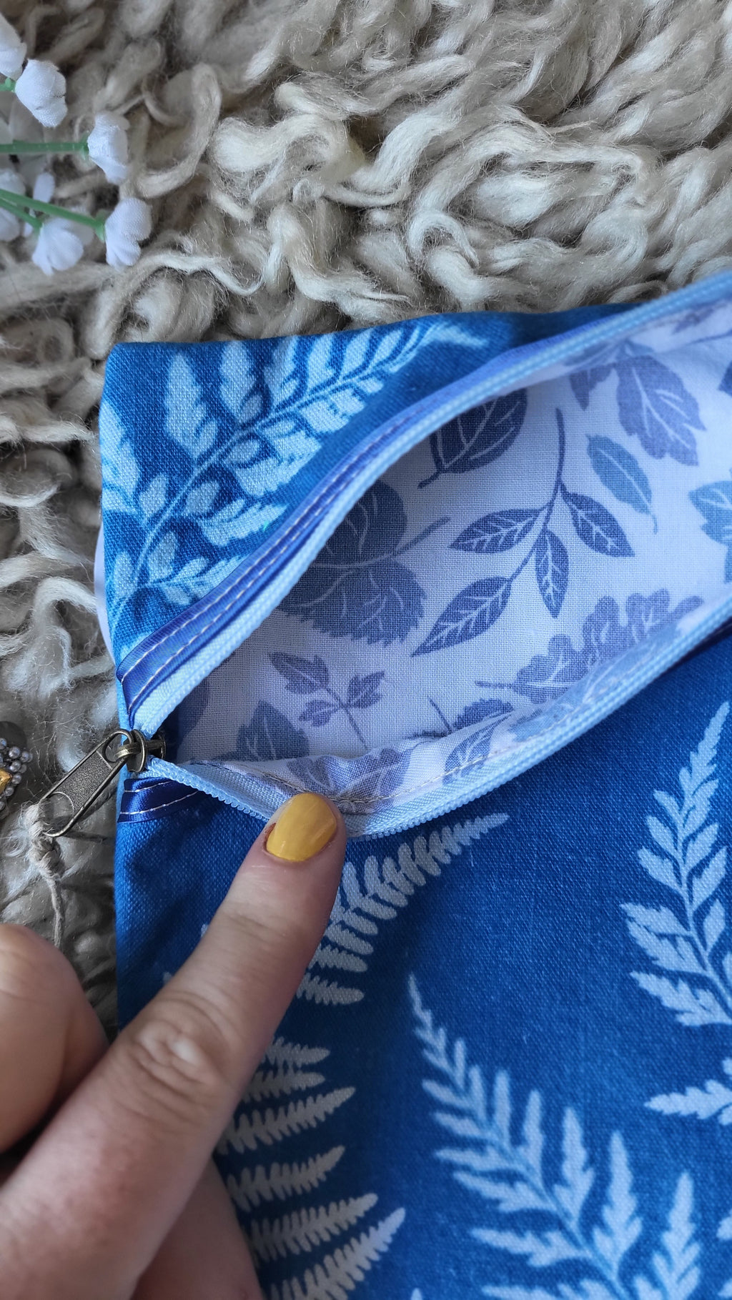 Pochette à livre cyanotypée 💙